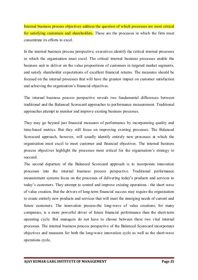 Balanced scorecard dissertation