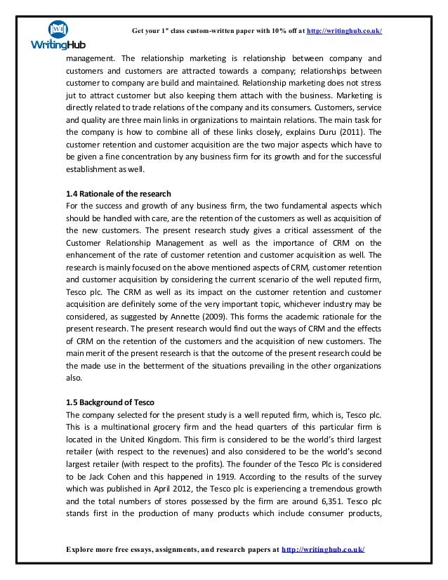 Research paper on customer relationship management