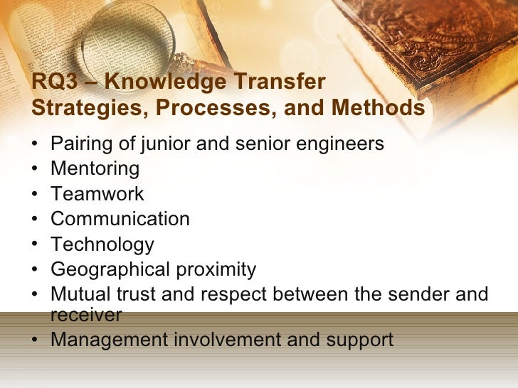 Dissertation knowledge transfer