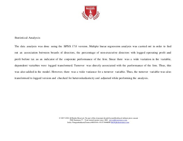 Dissertation statistical assistance