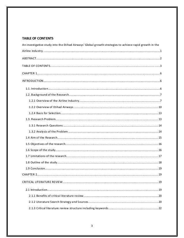 Dissertation on airline industry