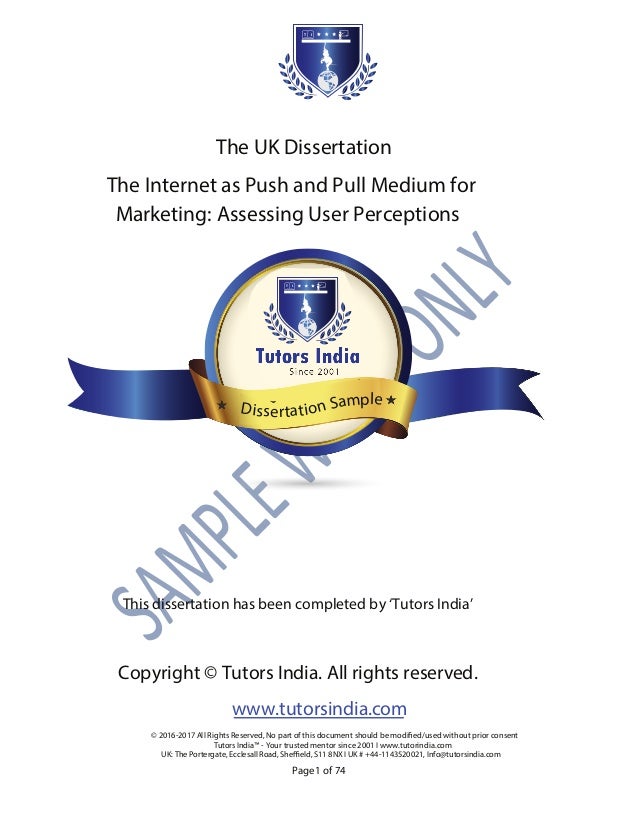 Online marketing dissertation