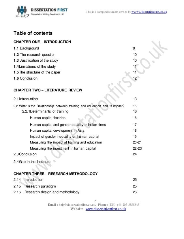Dissertation on training