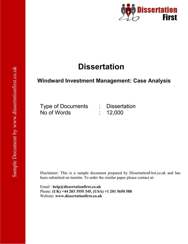 Dissertation Windward Investment Management Case Analysis Sample PDF