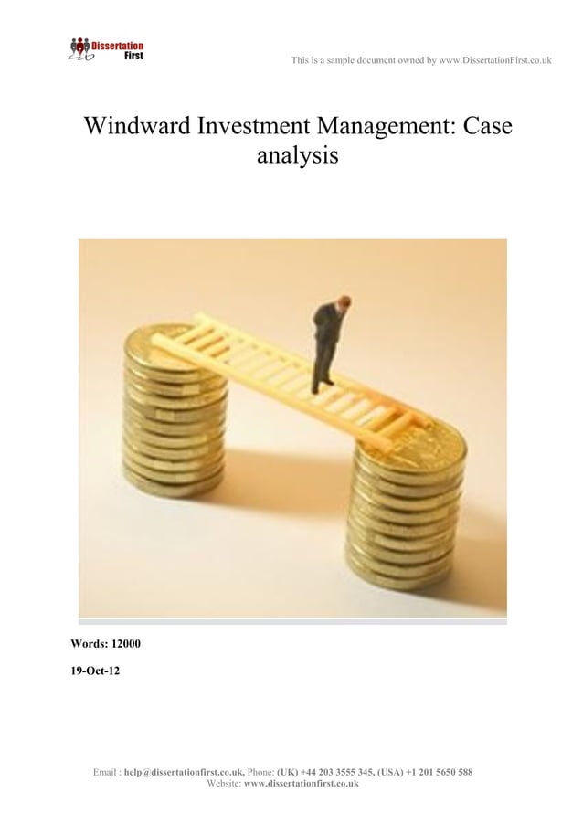 Dissertation Windward Investment Management Case Analysis Sample PDF