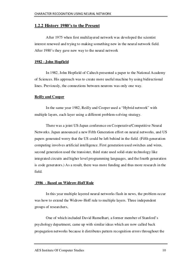 Phd thesis character recognition