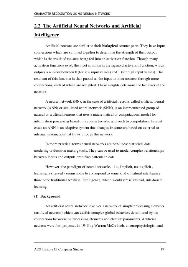 Phd thesis character recognition
