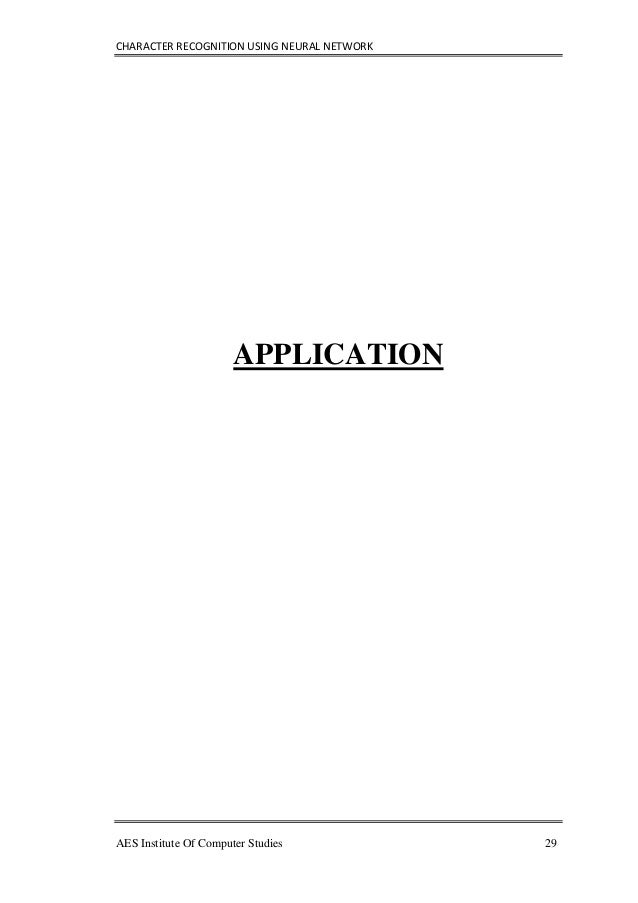 Phd thesis on character recognition