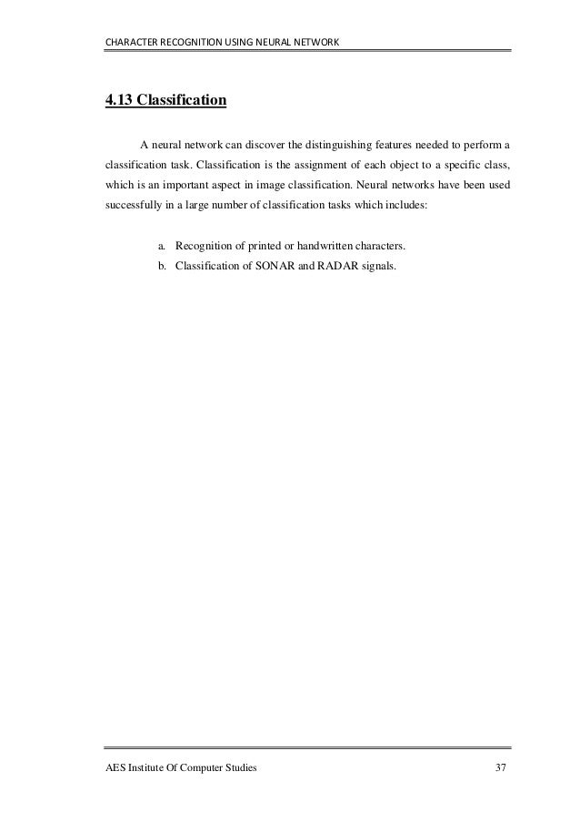 Phd thesis character recognition