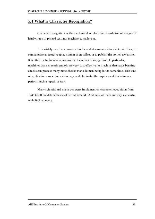 Phd thesis character recognition