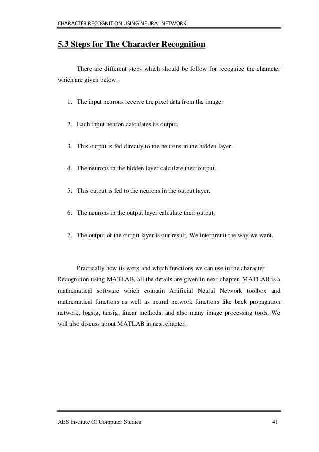 Phd thesis on character recognition