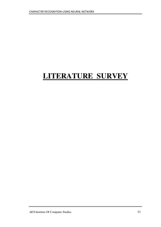 Phd thesis on character recognition