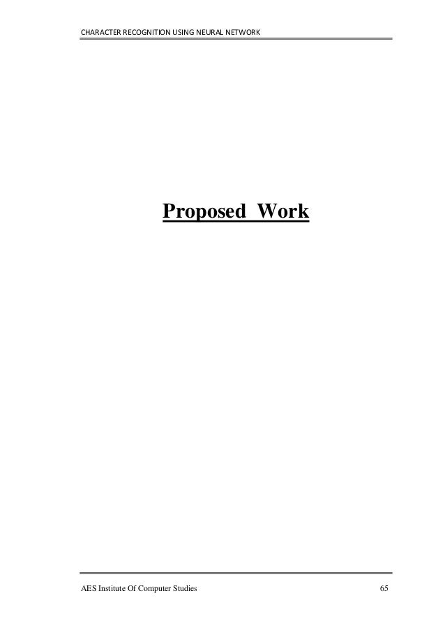 Phd thesis character recognition