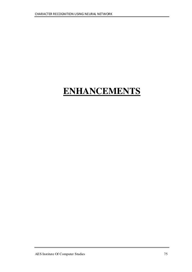 Phd thesis on character recognition