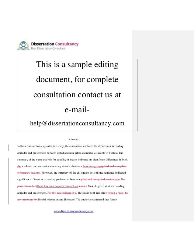 Dissertation consultation