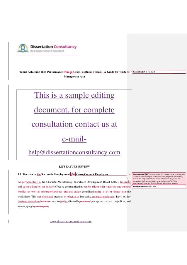 Dissertation consultation