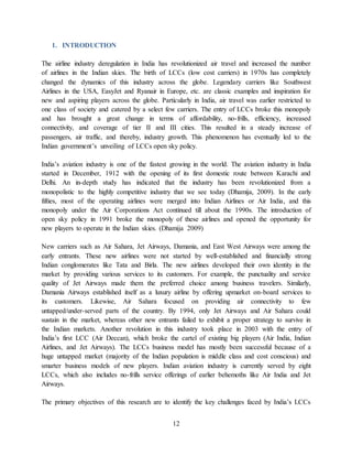 STRATEGIC ANALYSIS OF INDIAN LOW COST AIRLINES AND THEIR FUTURE ...