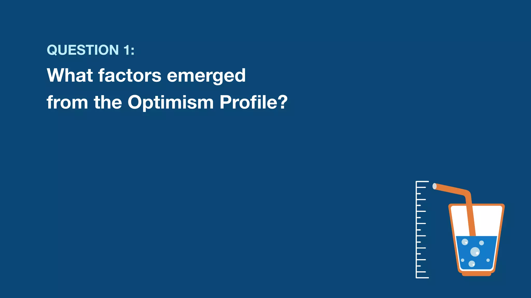 QUESTION 1: 
What factors emerged
from the Optimism Pro
fi
le?
 