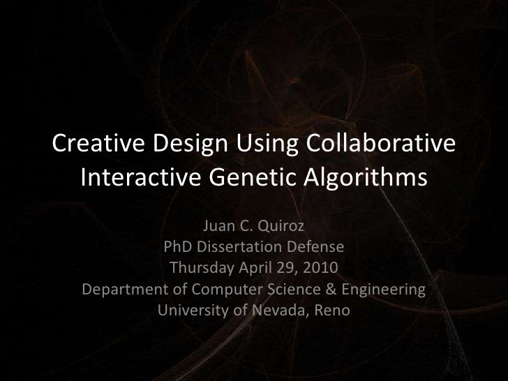 Phd thesis genetic algorithms