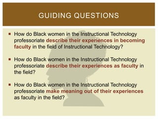 The Lived Experiences of Black Women Faculty in the Instructional ...
