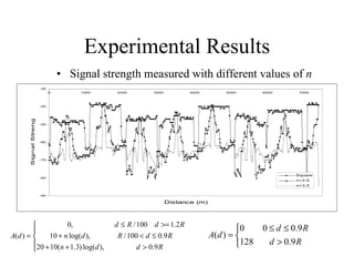 Experimental Results Signal strength measured with different values of  n 