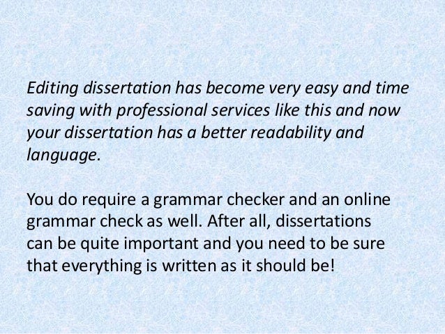 Dissertation editing help layout
