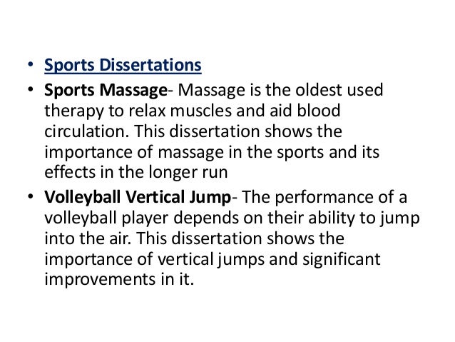 dissertation ideas for sports rehabilitation