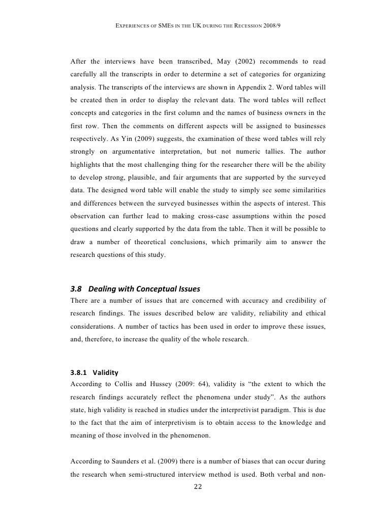 Master thesis interviews