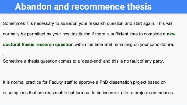 Research question format thesis