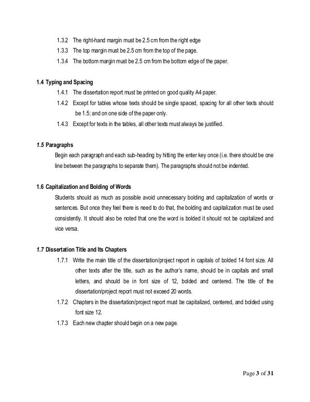 Dissertation margins cm