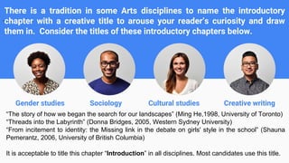 Writing the introduction chapter of your disseration | PDF