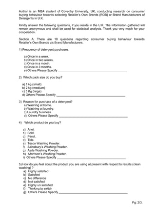 Dissertation MBA Marketing