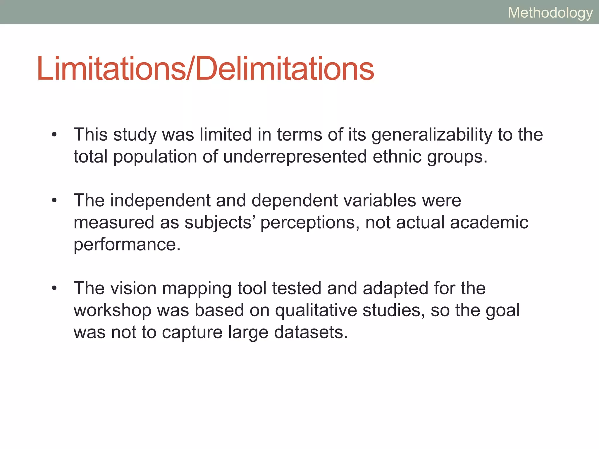 Interview Categories (Coding)
Analytic
Interest
Expression
Choice/Control
Interaction
Expressions of Affect Toward...
Science
Technology
Art/Mapping
Mathematics
Methodology
 