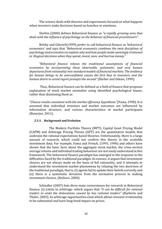 Dissertation on behavioral finance and its impact on portfolio ...