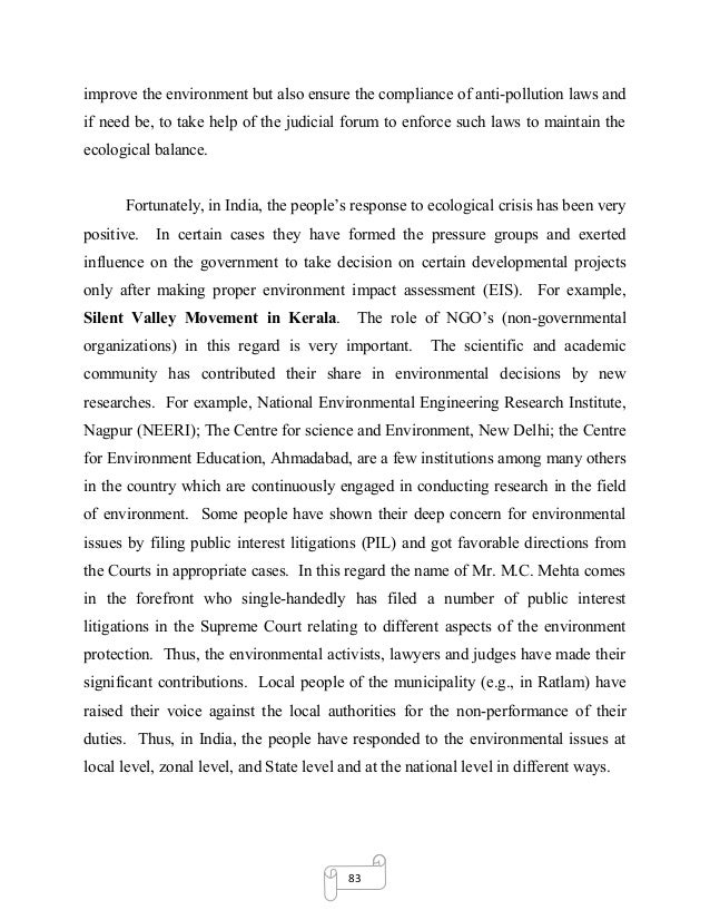 Significance of silent valley movement picture