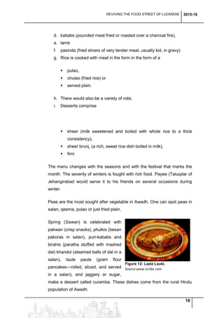 Dissertation on reviving the food street of lucknow | PDF