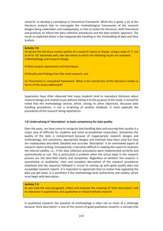 !%("
"
$%4%:$/E[!3#!'%9%*#P!:!/#1/%P3,:*!#$!3E%#$%37/:*!<$:2%&#$0>!SE7*%!3E74!74!+##'[!:!*#3!#<!3E%!
*73%$:3,$%! :1:*K474! <:7*4! 3#! 713%$$#+:3%! 3E%! 2%3E#'#*#+7/:*! <$:2%&#$04! #<! 3E%! $%4%:$/E!
'%47+14!8%71+!,1'%$3:0%1!:1'!71:'%T,:3%*K[!#$!<:7*4!3#!3:/0*%!3E%!*73%$:3,$%[!8#3E!3E%#$%37/:*!
:1'!P$:/37/:*[!3#!71<#$2!3E%!':3:!/#**%/37#1!P$#/%',$%4!:1'!3E%!':3:!:1:*K37/!:PP$#:/E>!JE%!
$%4,*3!:4!%XP*:71%'!:8#9%!74!3E%!71:PP$#P$7:3%!E:1'*71+!#$!3E%!274E:1'*71+!#<!':3:!:1'!3E%7$!
:1:*K474>!!
!
#L=W^W=V!D]G!
C/$,37174%!3E%!*73%$:3,$%!$%97%&!4%/37#1!#<!:!$%4%:$/E!$%P#$3!#$!3E%4%4>!`471+!:!4/:*%!#<!a-R!1#3!
:3!:**!3#!a-NR!%X3$%2%*K!&%**[!$:3%!3E%!%X3%13!3#!&E7/E!3E%!<#**#&71+!744,%4!:$%!$%97%&%'!!
7j!Z%3E#'#*#+K!:1'!$%4%:$/E!'%47+1[!!
!
77j!H:3:!:1:*K474!:PP$#:/E%4!:1'!3%/E17T,%4[!!
!
777j!D%4,*34!:1'!<71'71+4!<$#2!3E%!/73%'!$%4%:$/E[!:1'!!
!
79j!JE%#$%37/:*!#$!/#1/%P3,:*!<$:2%&#$0>!SE:3!74!3E%!#9%$:**!87:4!#<!3E%!*73%$:3,$%!$%97%&!71!
3%$24!#<!3E%!744,%4!:''$%44%'U!
!
!
C,P%$974#$4! E:9%! #<3%1! #84%$9%'! 3E:3! 2:1K! 43,'%134! 3%1'! 3#! $%P$#',/%! *73%$:3,$%! :8#,3!
$%4%:$/E!'%47+1!:1'!$%*:3%'!744,%4!&73E#,3!*71071+!73!3#!3E%!P,$P#4%!#<!3E%!43,'K>!?3!4E#,*'!8%!
1#3%'! 3E:3! 3E%! 2%3E#'#*#+K! 4%/37#1[! &E7/E[! :2#1+! 734! #3E%$! #8A%/379%4[! '74/,44%4! ':3:!
E:1'*71+! P$#/%',$%4[! 74! 1#3! :! $%W&$7371+! #<! :1#3E%$! 3%X38##0>! ?3! 2,43! %XP*7/:3%! 3E%!
P$#/%',$%4!#<!3E%!$%4%:$/E!8%71+!$%P#$3%'!#1>!
)
HMI 0NR>?^;QXWNS!O[!hR>UL?W<=WONb!;U!Y;UWL!LOT<>=>NLV![O?!R;=;!dX;QW=V!)
@9%$!3E%!K%:$4[!&%!E:9%!/#2%!3#!$%/#+174%!3E:3!E:1'*71+!':3:!:1'!:44,$71+!3E%7$!T,:*73K!74!:!
2:A#$! :$%:! #<! '7<<7/,*3K! <#$! 43,'%134! :1'! 4#2%! ://#2P*74E%'! $%4%:$/E%$4>! C#2%372%4! 3E%!
T,:*73K! #<! 3E%! ':3:! 74! /#2P$#274%'! 8%/:,4%! #<! 71:PP$#P$7:3%! $%4%:$/E! '%47+14! :1'!
2%3E#'#*#+K[!:1'!4#2%372%4[!:PP$#P$7:3%!'%47+14!:1'!2%3E#'4!E:9%!8%%1!,4%'!8,3!3E%K!
:$%!71:'%T,:3%*K!'%4/$78%'>!H%3:7*%'!:1'!://,$:3%!a'%4/$7P37#1R!74!:1!#9%$*##0%'!:4P%/3!#<!
$%4%:$/E!$%P#$3!&$7371+>!6#14%T,%13*K[!73!8%/#2%4!'7<<7/,*3!71!$%:'71+!3E%!$%P#$3!3#!:4/%$3:71!
3E%!713%$1:*!9:*7'73K[!7>%>[!7<!3E%!':3:!/#**%/37#1!P$#/%',$%4!&%$%!72P*%2%13%'!/#$$%/3*K!:1'!
4K43%2:37/:**K!#$!1#3>!JE74!74!P:$37/,*:$*K!:!P$#8*%2!&E%1!3E%!:/3,:*!43%P4!71!3E%!$%4%:$/E!
P$#/%44! :$%! 1#3! '%4/$78%'! /*%:$*K! :1'! /#2P*%3%*K>! D%+:$'*%44! #<! &E%3E%$! 3E%! $%4%:$/E! 74!
T,:1373:379%! #$! T,:*73:379%[! /*%:$! :1'! /#2P*%3%! '%4/$7P37#1! #<! 3E%! $%4%:$/E! P$#/%',$%4!
%2P*#K%'! :1'! 3E%! 4%T,%1/%! <#**#&%'! 74! /$,/7:*! 3#! /#271+! ,P! &73E! +##'! T,:*73K! ':3:! :1'!
://%P3:8*%!$%4%:$/E!$%P#$34>!?3!74!72P#$3:13!3#!:PP$%/7:3%!3E:3!1#!2:33%$!E#&!:PP%:*71+!3E%!
':3:!K#,!+%3!*##04[!73!74!&#$3E*%44!7<!3E%!2%3E#'#*#+K!*:/04!:,3E%137/73K!:1'!9:*7'73K[!&E7/E!
2,43!8%+71!&73E!'%4/$7P37#1>!!!
!
#L=W^W=V!D]I!
.4!K#,!$%:'!3E%!1%X3!P:$:+$:PE[!$%<*%/3!:1'!%9:*,:3%!3E%!2%:171+!#<!a3E7/0!'%4/$7P37#1R!:1'!
734!$%*%9:1/%!71!T,:1373:379%!:1'!T,:*73:379%!#$!27X%'!2%3E#'4!$%4%:$/E>!!
!
!
?1!T,:*73:379%!$%4%:$/E[!3E%!T,%437#1!#<!2%3E#'#*#+K!74!#<3%1!1#3!4#!2,/E!#<!:!/E:**%1+%!
8%/:,4%!a3E7/0!'%4/$7P37#1R!74!#1%!#<!3E%!/:1#14!#<!+##'!T,:*73:379%!$%4%:$/E[!:!/#1/%P3!3E:3!
 