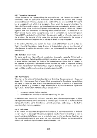 !'&"
"
!
G]@]D!":>O?>=WL;Q!(?;T>PO?M!
JE74! 4%/37#1! '%3:7*4! 3E%! 3E%#$K! +,7'71+! 3E%! P$#P#4%'! 43,'K>! JE%! 3E%#$%37/:*! <$:2%&#$0! 74!
4#2%372%4! /:**%'! 3E%! /#1/%P3,:*! <$:2%&#$0! :1'! '%4/$78%4! 3E%! 3E%#$7%4! :1'! /#1/%P34!
/#147'%$%'!$%*%9:13!71!<71'71+!4#*,37#14!3#!3E%!P$#8*%2!3E:3!E:4!8%%1!7'%137<7%'>!.**!$%4%:$/E!
E:4! :! /#1/%P3,:*! 8:474! &E7/E! 74! :! P%$4P%/379%! <$#2! &E7/E! 3E%! 43#$K! 74! 8%71+! 3#*'>! JE%!
3E%#$%37/:*!<$:2%&#$0!713$#',/%4!:1'!'%4/$78%4!3E%!3E%#$K!&E7/E!%XP*:714!&EK!3E%!$%4%:$/E!
P$#8*%2! ,1'%$! 43,'K! %X7434iE33P^^8+,7'%4>,4/>%',^&$7371+! +,7'%j>?3! /#147434! #<! /#1/%P34!
3#+%3E%$! &73E! 3E%7$! '%<71737#14! :1'! %X74371+! 3E%#$K! ,4%'! <#$! 43,'K>! JE%! 4%*%/37#1! #<! 3E%!
3E%#$K!4E#,*'!'%P%1'!#1!734!:PP$#P$7:3%1%44[!%:4%!#<!:PP*7/:37#1!:1'!%XP*:1:3#$K!P#&%$>!
):A:$%4!i5NN;j!:44%$34!3E:3!<$#2!3E74!3E%#$K!3E%!$%4%:$/E%$!74!:8*%!3#!71<#$2!3E%!43:3%2%13!#<!
3E%! P$#8*%2[! 3E%! P,$P#4%! #<! 3E%! 43,'K[! 3E%! T,%437#14! :1'! EKP#3E%474[! 3E%! /E#7/%! #<!
7143$,2%13!:1'!2%3E#'#*#+K!#<!43,'K>!?3!74!:!P%+!#1!&E7/E!3#!E:1+!K#,$!A:/0%3>!
!
?1! 3E74! 4%/37#1[! 3E%$%<#$%[! K#,! %XP*:71! 3E%! 2:A#$! 3%1%34! #<! 3E%! 3E%#$K! :4! &%**! :4! E#&! 3E%!
3E%#$K!$%*:3%4!3#!3E%!P$#P#4%'!43,'K>!OK!97$3,%!#<!734!:PP*7/:37#1!1:3,$%[!:!+##'!3E%#$K!74!#<!
9:*,%!8%/:,4%!73!%XP*:714!3E%!2%:171+[!1:3,$%[!:1'!/E:**%1+%4!#<!3E%!PE%1#2%1#1!,1'%$!
719%437+:37#1>!
!
G]@]G!1>[WNW=WON!O[!k>V!">?TU!
JE%! 4:2%! &#$'4! 2:K! E:9%! '7<<%$%13! /#11#3:37#14! 3#! P%#P*%m! %4P%/7:**K! 7<! 3E%K! &#$0! 71!
'7<<%$%13!'74/7P*71%4>!]&7287!:1'!H7$&:7!i5NNBj!:44%$3!3E:3!A,43!P$71/7P:*!3%$24!:$%!1%/%44:$K!
3#!'%<71%>!):A:$%4!i5NN;j!4:K4!73!74!%44%137:*!3E:3!#1%!'%<71%4!3E%!/%13$:*!7'%:4!#$!/#1/%P34!#<!
3E%! $%4%:$/E! 43,'K! 8%/:,4%! '%<71737#14! E%*P! 3#! %43:8*74E! 3E%! <$:2%! #<! $%<%$%1/%>! S#$071+!
'%<71737#14!1#3!'7/37#1:$K!'%<71737#14!4E#,*'!8%!+79%1>!FX:2P*%4!#<!0%K!3%$24!<$#2!3E%!?6J!
3#P7/!/#,*'!8%!-2.77!'3!2)/162!)*')(<(1-)-F!8.76)F!./3<'13*F!ECR-!
!
!
!
G]@]I!1>QWTW=;=WONU!
JE74!$%<%$4!3#!3E%!4%3371+!#<!*72734!#$!8#,1':$7%4!#$!'%*727371+!3E%!$%4%:$/E!43,'K!i!6E#+:!:1'!
_A:K:[!5N--j>!_:$$#&!K#,$!<7%*'!#<!43,'K>!Z#43!P$#P#4:*4!4,<<%$!<$#2!8%71+!3##!:28737#,4!
:1'!3$K71+!3#!/#9%$!3##!&7'%!:1!:$%:>!_:$$#&!'#&1!3E%!43,'K!8K!*727371+!73!3#!:!P:$37/,*:$!
+$#,P! #<! P%#P*%! i%>! +>! %1! #$! 471+*%! 2#3E%$4j! #$! 3#! :! P:$37/,*:$! 372%! #$! :! P:$37/,*:$!
$%+7#1>!?1!3E%!'%2:$/:37#1!#<!3E%!$%4%:$/E[!73!74!1%/%44:$K!3#!!
!
• A,437<K!&EK!4P%/7<7/!/E#7/%4!:$%!2:'%!
• &E#!:1'!&E:3!74!71/*,'%'!#$!%X/*,'%'!71!3E%!43,'K!:1'!&EK>!
?1!3E%!'%*7273:37#1!4%/37#1!K#,!<#/,4!#1!:!42:**!:$%:[!&E7/E!K#,!:72!3#!719%437+:3%!71!'%P3E[!
4%3371+!/*%:$!8#,1':$7%4!&E7/E!&7**!4%$9%!3#!#$7%13:3%!K#,$!$%:'%$!:1'!3#!2:0%!K#,$!43,'K!
2:1:+%:8*%>!?1!#3E%$!&#$'4!'%*7273:37#14!:$%!*72734!K#,!72P#4%!#1!3E%!4/#P%!#<!3E%!43,'K!71!
#$'%$!3#!2:0%!73!2#$%!2:1:+%:8*%>!
!
G]@]/J!%WTW=;=WONU!
?1!3E74!4%/37#1!K#,!'#/,2%13!3E%!P#3%137:*!&%:01%44%4!#$!P#4478*%!*7273:37#14!#<!2%3E#'4!
:1'!P$#/%',$%4!3#!8%!:'#P3%'!3#!:/E7%9%!%XP%/3%'!$%4,*34>!C3:3%2%134!$%*:371+!3#!<:/3#$4[!
744,%4!8%K#1'!/#13$#*!#<!43,'K!1%%'!3#!8%!71/*,'%'!:*4#>!?1!#3E%$!&#$'4[!K#,!4E#,*'!4:K!#,3!
3E%!/#143$:7134!i*7273:37#14j!#9%$!&E7/E!K#,!E:9%!1#!/#13$#*>!SE:3!'#!K#,!3E710!&#,*'!8%!
4#2%!#<!3E%!*7273:37#14!<#$!%:/E!#<!3E%!3&#!3#P7/4!:*$%:'K!/73%'U!
!
!
 