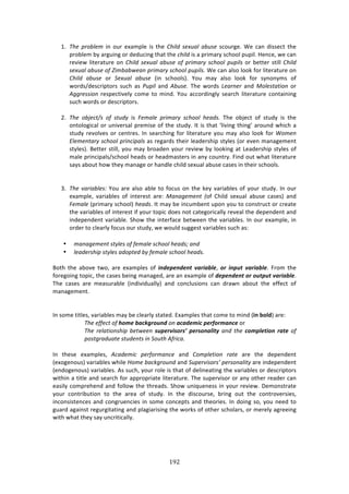 !B#"
"
-> R,)! <(3D7)2! 71! #,$! %X:2P*%! 74! 3E%! C,17/! -)O6.7! .D6-)! 4/#,$+%>! S%! /:1! '744%/3! 3E%!
P$#8*%2!8K!:$+,71+!#$!'%',/71+!3E:3!3E%!:,17/!74!:!P$72:$K!4/E##*!P,P7*>!Y%1/%[!&%!/:1!
$%97%&!*73%$:3,$%!#1!C,17/!-)O6.7!.D6-)!34!<(12.(N!-:,337!<6<17-!#$!8%33%$!437**!C,17/!
-)O6.7!.D6-)!34!f12D.D=).*!<(12.(N!-:,337!<6<17-#!S%!/:1!:*4#!*##0!<#$!*73%$:3,$%!#1!
C,17/! .D6-)! #$! &)O6.7! .D6-)! i71! 4/E##*4j>! d#,! 2:K! :*4#! *##0! <#$! 4K1#1K24! #<!
&#$'4^'%4/$7P3#$4! 4,/E! :4! >6<17! :1'! AD6-)#! JE%! &#$'4! 0).(*)(! :1'! Q37)-'.'13*! #$!
A++()--13*! $%4P%/379%*K! /#2%! 3#! 271'>! d#,! ://#$'71+*K! 4%:$/E! *73%$:3,$%! /#13:7171+!
4,/E!&#$'4!#$!'%4/$7P3#$4>!!
!
5> R,)! 3DZ):'H-! 34! -'6/N! 74! _)2.7)! <(12.(N! -:,337! ,)./-#! JE%! #8A%/3! #<! 43,'K! 74! 3E%!
#13#*#+7/:*!#$!,179%$4:*!P$%274%!#<!3E%!43,'K>!?3!74!3E:3!a*7971+!3E71+R!:$#,1'!&E7/E!:!
43,'K!$%9#*9%4!#$!/%13$%4>!?1!4%:$/E71+!<#$!*73%$:3,$%!K#,!2:K!:*4#!*##0!<#$!32)*!
V7)2)*'.(N!-:,337!<(1*:1<.7-!:4!$%+:$'4!3E%7$!*%:'%$4E7P!43K*%4!i#$!%9%1!2:1:+%2%13!
43K*%4j>!O%33%$!437**[!K#,!2:K!8$#:'%1!K#,$!$%97%&!8K!*##071+!:3!Q%:'%$4E7P!43K*%4!#<!
2:*%!P$71/7P:*4^4/E##*!E%:'4!#$!E%:'2:43%$4!71!:1K!/#,13$K>!"71'!#,3!&E:3!*73%$:3,$%!
4:K4!:8#,3!E#&!3E%K!2:1:+%!#$!E:1'*%!/E7*'!4%X,:*!:8,4%!/:4%4!71!3E%7$!4/E##*4>!
!
!
B> R,)!8.(1.D7)-B!d#,!:$%!:*4#!:8*%!3#!<#/,4!#1!3E%!0%K!9:$7:8*%4!#<!K#,$!43,'K>!?1!#,$!
%X:2P*%[! 9:$7:8*%4! #<! 713%$%43! :$%! Q.*.+)2)*'! S#<! 6E7*'! 4%X,:*! :8,4%! /:4%4j! :1'!
_)2.7)!iP$72:$K!4/E##*j!,)./->!?3!2:K!8%!71/,28%13!,P#1!K#,!3#!/#143$,/3!#$!/$%:3%!
3E%!9:$7:8*%4!#<!713%$%43!7<!K#,$!3#P7/!'#%4!1#3!/:3%+#$7/:**K!$%9%:*!3E%!'%P%1'%13!:1'!
71'%P%1'%13!9:$7:8*%>!CE#&!3E%!713%$<:/%!8%3&%%1!3E%!9:$7:8*%4>!?1!#,$!%X:2P*%[!71!
#$'%$!3#!/*%:$*K!<#/,4!#,$!43,'K[!&%!&#,*'!4,++%43!9:$7:8*%4!4,/E!:4!!!
!
• 2.*.+)2)*'!-'N7)-!34!4)2.7)!-:,337!,)./-o!.*/!
• 7)./)(-,1<!-'N7)-!./3<')/!DN!4)2.7)!-:,337!,)./-#!!
!
O#3E! 3E%! :8#9%! 3&#[! :$%! %X:2P*%4! #<! &'6#$#'6#'/) =%"&%S9#[! +") &'$,/) =%"&%S9#>! "$#2! 3E%!
<#$%+#71+!3#P7/[!3E%!/:4%4!8%71+!2:1:+%'[!:$%!:1!%X:2P*%!#<!6#$#'6#'/)+")+,/$,/)=%"&%S9#>!
JE%! /:4%4! :$%! 2%:4,$:8*%! i71'797',:**Kj! :1'! /#1/*,47#14! /:1! '$:&1! :8#,3! 3E%! %<<%/3! #<!
2:1:+%2%13>!
!
!
?1!4#2%!373*%4[!9:$7:8*%4!2:K!8%!/*%:$*K!43:3%'>!FX:2P*%4!3E:3!/#2%!3#!271'!iWN!YOQRj!:$%!!
R,)!)44):'!34!4+8#)S%1`("+,'6!3*!%1%6#8&1)$#"R+"8%'1#!#$!!
R,)! ()7.'13*-,1<! D)'=))*! .,$#"=&.+".@) $#".+'%9&/:! .*/! ',)! 1+8$9#/&+') "%/#! 34!
<3-'+(./6.')!-'6/)*'-!1*!&36',!A4(1:.#!!
!
?1! 3E%4%! %X:2P*%4[! A:./)21:! <)(43(2.*:)! :1'! C32<7)'13*! (.')! :$%! 3E%! '%P%1'%13!
i%X#+%1#,4j!9:$7:8*%4!&E7*%!W32)!D.:K+(36*/!:1'!&6<)(81-3(-a!<)(-3*.71'N!:$%!71'%P%1'%13!
i%1'#+%1#,4j!9:$7:8*%4>!.4!4,/E[!K#,$!$#*%!74!3E:3!#<!'%*71%:371+!3E%!9:$7:8*%4!#$!'%4/$7P3#$4!
&73E71!:!373*%!:1'!4%:$/E!<#$!:PP$#P$7:3%!*73%$:3,$%>!JE%!4,P%$974#$!#$!:1K!#3E%$!$%:'%$!/:1!
%:47*K!/#2P$%E%1'!:1'!<#**#&!3E%!3E$%:'4>!CE#&!,17T,%1%44!71!K#,$!$%97%&>!H%2#143$:3%!
K#,$! /#13$78,37#1! 3#! 3E%! :$%:! #<! 43,'K>! ?1! 3E%! '74/#,$4%[! 8$71+! #,3! 3E%! /#13$#9%$47%4[!
71/#14743%1/%4!:1'!/#1+$,%1/7%4!71!4#2%!/#1/%P34!:1'!3E%#$7%4>!?1!'#71+!4#[!K#,!1%%'!3#!
+,:$'!:+:7143!$%+,$+73:371+!:1'!P*:+7:$7471+!3E%!&#$04!#<!#3E%$!4/E#*:$4[!#$!2%$%*K!:+$%%71+!
&73E!&E:3!3E%K!4:K!,1/$737/:**K>!!
!
 