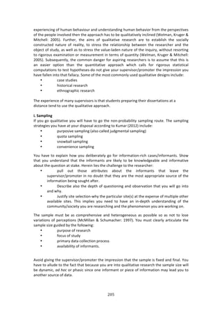 #G&"
"
%XP%$7%1/71+!#<!E,2:1!8%E:97#,$!:1'!,1'%$43:1'71+!E,2:1!8%E:97#$!<$#2!3E%!P%$4P%/379%4!
#<!3E%!P%#P*%!719#*9%'!3E%1!3E%!:PP$#:/E!E:4!3#!8%!T,:*73:379%*K!71/*71%'!iS%*2:1[!c$,+%$!l!
Z73/E%**! 5NNIj>! ",$3E%$[! 3E%! :724! #<! T,:*73:379%! $%4%:$/E! :$%! 3#! %43:8*74E! 3E%! 4#/7:**K!
/#143$,/3%'! 1:3,$%! #<! $%:*73K[! 3#! 43$%44! 3E%! $%*:37#14E7P! 8%3&%%1! 3E%! $%4%:$/E%$! :1'! 3E%!
#8A%/3!#<!43,'K[!:4!&%**!:4!3#!43$%44!3E%!9:*,%W*:'%1!1:3,$%!#<!3E%!71T,7$K[!&73E#,3!$%4#$371+!
3#!$7+#$#,4!%X:271:37#1!#$!2%:4,$%2%13!71!3%$24!#<!T,:1373K!iS%*2:1[!c$,+%$!l!Z73/E%**!
5NNIj>!C,84%T,%13*K[!3E%!/#22#1!':1+%$!<#$!:4P7$71+!$%4%:$/E%$4!74!3#!:44,2%!3E:3!3E74!74!
:1! %:47%$! #P37#1! 3E:1! 3E%! T,:1373:379%! :PP$#:/E! &E7/E! /:**4! <#$! $7+#$#,4! 43:37437/:*!
/#2P,3:37#14!3#!3%43!EKP#3E%4%4W'#!1#3!+79%!K#,$!4,P%$974#$^P$#2#3%$!3E%!72P$%447#1!K#,!
E:9%!<:**%1!713#!3E:3!<:**:/K>!C#2%!#<!3E%!2#43!/#22#1*K!,4%'!T,:*73:379%!'%47+14!71/*,'%!
• /:4%!43,'7%4!
• E743#$7/:*!$%4%:$/E!
• %3E1#+$:PE7/!$%4%:$/E!!
!
JE%!%XP%$7%1/%!#<!2:1K!4,P%$974#$4!74!3E:3!43,'%134!P$%P:$71+!3E%7$!'744%$3:37#14!:3!:!
'743:1/%!3%1'!3#!,4%!3E%!T,:*73:379%!:PP$#:/E>!
!
W]!+;T<QWNS!
?<!K#,!+#!T,:*73:379%!K#,!&7**!E:9%!3#!+#!3E%!1#1WP$#8:87*73K!4:2P*71+!$#,3%>!JE%!4:2P*71+!
43$:3%+7%4!K#,!E:9%!:3!K#,$!'74P#4:*!://#$'71+!3#!c,2:$!i5N-5j!71/*,'%!
• P,$P#479%!4:2P*71+!i:*4#!/:**%'!A,'+2%13:*!4:2P*71+j!
• T,#3:!4:2P*71+!
• 41#&8:**!4:2P*71+!!
• /#19%17%1/%!4:2P*71+!!
d#,!E:9%!3#!%XP*:71!E#&!K#,!'%*78%$:3%*K!+#!<#$!71<#$2:37#1W$7/E!/:4%4^71<#$2:134>!CE#&!
3E:3! K#,! ,1'%$43:1'! 3E:3! 3E%! 71<#$2:134! :$%! *70%*K! 3#! 8%! 01#&*%'+%:8*%! :1'! 71<#$2:379%!
:8#,3!3E%!T,%437#1!:3!43:0%>!Y%$%71!*7%4!3E%!/E:**%1+%!3#!3E%!$%4%:$/E%$!
• P,**! #,3! 3E#4%! :33$78,3%4! :8#,3! 3E%! 71<#$2:134! 3E:3! *%:9%! 3E%!
4,P%$974#$^P$#2#3%$!71!1#!'#,83!3E:3!3E%K!:$%!3E%!2#43!:PP$#P$7:3%!4#,$/%!#<!3E%!
71<#$2:37#1!8%71+!4#,+E3!:<3%$>!!
• H%4/$78%!:*4#!3E%!'%P3E!#<!T,%437#171+!:1'!#84%$9:37#1!3E:3!K#,!&7**!+#!713#!
:1'!&EK>!!
• b,437<K!473%!4%*%/37#1W&EK!3E%!P:$37/,*:$!473%i4j!:3!3E%!%XP%14%!#<!2,*37P*%!#3E%$!
:9:7*:8*%! 473%4>! JE74! 72P*7%4! K#,! 1%%'! 3#! E:9%! :1! 71W'%P3E! ,1'%$43:1'71+! #<! 3E%!
/#22,173K^4#/7%3K!K#,!:$%!$%4%:$/E71+!:1'!3E%!PE%1#2%1#1!K#,!:$%!&#$071+!#1>!
JE%! 4:2P*%! 2,43! 8%! :4! /#2P$%E%1479%! :1'! E%3%$#+%1%#,4! :4! P#4478*%! 4#! :4! 1#3! 3#! *#4%!
9:$7:37#14!#<!P%$/%P37#14!iZ/Z7**:1!l!C/E,2:/E%$!-==;j>!d#,!2,43!/*%:$*K!:$37/,*:3%!3E%!
4:2P*%!47e%!+,7'%'!8K!3E%!<#**#&71+!!
• P,$P#4%!#<!$%4%:$/E!
• <#/,4!#<!43,'K!!
• P$72:$K!':3:!/#**%/37#1!P$#/%44!
• :9:7*:87*73K!#<!71<#$2:134>!
!
.9#7'!+7971+!3E%!4,P%$974#$^P$#2#3%$!3E%!72P$%447#1!3E:3!3E%!4:2P*%!74!<7X%'!:1'!<71:*>!d#,!
E:9%!3#!:**,'%!3#!3E%!<:/3!3E:3!8%/:,4%!K#,!:$%!713#!T,:*73:379%!$%4%:$/E!3E%!4:2P*%!47e%!&7**!
8%!'K1:27/[!./!,3:!#$!PE:47/!471/%!#1%!71<#$2:13!#$!P7%/%!#<!71<#$2:37#1!2:K!*%:'!K#,!3#!
:1#3E%$!4#,$/%!#<!':3:>!!
!
!
 