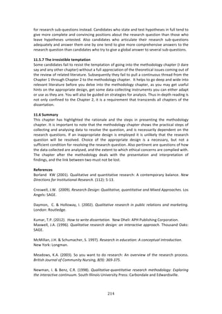 #!%"
"
<#$!$%4%:$/E!4,8WT,%437#14!7143%:'>!6:1'7':3%4!&E#!43:3%!:1'!3%43!EKP#3E%4%4!71!<,**!3%1'!3#!
+79%!2#$%!/#2P*%3%!:1'!/#1971/71+!P#4737#14!:8#,3!3E%!$%4%:$/E!T,%437#1!3E:1!3E#4%!&E#!
*%:9%! EKP#3E%4%4! ,13%43%'>! .*4#! /:1'7':3%4! &E#! :$37/,*:3%! 3E%7$! $%4%:$/E! 4,8WT,%437#14!
:'%T,:3%*K!:1'!:14&%$!3E%2!#1%!8K!#1%!3%1'!3#!+79%!2#$%!/#2P$%E%1479%!:14&%$4!3#!3E%!
$%4%:$/E!T,%437#1!3E:1!/:1'7':3%4!&E#!3$K!3#!+79%!:!+*#8:*!:14&%$!3#!4%9%$:*!4,8WT,%437#14>!!!
!
//]@]D!":>!W??>UWU=WYQ>!=>T<=;=WON!
C#2%!/:1'7':3%4!<:7*!3#!$%4743!3E%!3%2P3:37#1!#<!+#71+!713#!3E%!2%3E#'#*#+K!/E:P3%$!i?!':$%!
4:K!:1'!:1K!#3E%$!/E:P3%$j!&73E#,3!:!<,**!:PP$%/7:37#1!#<!3E%!3E%#$%37/:*!744,%4!/#271+!#,3!#<!
3E%!$%97%&!#<!$%*:3%'!*73%$:3,$%>!C,84%T,%13*K!3E%K!<:7*!3#!P,**!:!/#1371,#,4!3E$%:'!<$#2!3E%!
6E:P3%$!-!3E$#,+E!6E:P3%$!5!3#!3E%!2%3E#'#*#+K!/E:P3%$>!!?3!E%*P4!3#!+#!'%%P!:1'!&7'%!713#!
$%*%9:13!*73%$:3,$%!8%<#$%!K#,!'%*9%!713#!3E%!2%3E#'#*#+K!/E:P3%$[!:4!K#,!2:K!+%3!,4%<,*!
E7134!#1!3E%!:PP$#P$7:3%!'%47+1[!+%3!4#2%!':3:!/#**%/371+!7143$,2%134!K#,!/:1!%73E%$!:':P3!
#$!,4%!:4!3E%K!:$%>!d#,!&7**!:*4#!8%!+,7'%'!#1!43$:3%+7%4!<#$!:1:*K474>!JE,4!71W'%P3E!$%:'71+!74!
1#3!#1*K!/#1<71%'!3#!3E%!6E:P3%$!5[!73!74!:!$%T,7$%2%13!3E:3!3$:14/%1'4!:**!/E:P3%$4!#<!3E%!
'744%$3:37#1>!!
!
//]C!+XTT;?V!
JE74! /E:P3%$! E:4! E7+E*7+E3%'! 3E%! $:37#1:*%! :1'! 3E%! 43%P4! 71! P$%4%1371+! 3E%! 2%3E#'#*#+K!
/E:P3%$>!?3!74!72P#$3:13!3#!1#3%!3E:3!3E%!2%3E#'#*#+K!/E:P3%$!4E#&4!3E%!P$:/37/:*!43%P4!#<!
/#**%/371+!:1'!:1:*K471+!':3:!3#!$%4#*9%!3E%!T,%437#1[!:1'!74!1%/%44:$7*K!'%P%1'%13!#1!3E%!
$%4%:$/E!T,%437#14>!?<!:1!71:PP$#P$7:3%!'%47+1!74!%2P*#K%'!73!74!,1*70%*K!3E:3!3E%!$%4%:$/E!
T,%437#1! &7**! 8%! $%4#*9%'>! 6E#7/%! #<! 3E%! :PP$#P$7:3%! '%47+1! 74! :! 1%/%44:$K[! 8,3! 1#3! :!
4,<<7/7%13!/#1'737#1!<#$!$%4#*971+!3E%!$%4%:$/E!T,%437#1>!.*4#!P%$371%13!:$%!T,%437#14!#<!E#&!
3E%!':3:!/#**%/3%'!:$%!:1:*K4%'[!:1'!3E%!%X3%13!3#!&E7/E!%3E7/:*!/#1/%$14!:$%!/#2P*7%'!&73E>!
JE%! /E:P3%$! :<3%$! 3E%! 2%3E#'#*#+K! '%:*4! &73E! 3E%! P$%4%13:37#1! :1'! 713%$P$%3:37#1! #<!
<71'71+4[!:1'!3E%!*710!8%3&%%1!3&#!2,43!1#3!8%!*#43>!
!
.>[>?>NL>U!
O#$*:1'!!cS!i5NN-j>!V,:*73:379%!:1'!T,:1373:379%!$%4%:$/E!.!/#13%2P#$:$K!8:*:1/%>!d)=!
@1():'13*-!43(!E*-'1'6'13*.7!9)-).(:,#!i--5j!IW-B>!!
!
6$%4&%**[!b>S>!!i5NN=j>!9)-).(:,!@)-1+*B!56.71'.'18)F!Y6.*'1'.'18)!.*/!Q1O)/!A<<(3.:,)->!Q#4!
.1+%*4!C.]F>!
!
H:K2#1[!!6>!l!Y#**#&:K[!?>!i5NN5j>!56.71'.'18)!()-).(:,!1*!<6D71:!()7.'13*-!.*/!2.(K)'1*+#!
Q#1'#1!D#,3*%'+%>!!
!
c,2:$[!J>)>!i5N-5j>!!W3=!'3!=(1')!/1--)('.'13*#!!_%&!HE%*7!.)Y!),8*74E71+!6#$P#$:37#1>!
Z:X&%**[!b>.>!i-==Lj>!56.71'.'18)!()-).(:,!/)-1+*B!.*!1*')(.:'18)!.<<(3.:,#!JE#,4:1'!@:04!
C.]F>!!
!
Z/Z7**:1[!b>Y>!l!C/E,2:/E%$[!C>!-==;j>!9)-).(:,!1*!)/6:.'13*B!A!:3*:)<'6.7!1*'(3/6:'13*#!
_%&!d#$0!Q#1+2:1>! !
!
Z%:'#&4[!c>.>!i5NNBj>!C#!K#,!&:13!3#!'#!$%4%:$/E!.1!#9%$97%&!#<!3E%!$%4%:$/E!P$#/%44>!
U(1'1-,!X36(*.7!34!C3226*1'N!d6(-1*+F!hSeTB!J;eLJc"#!
!
_%&2:1[!?>!l!O%1e[!6>D>!i-==(j>!56.71'.'18)LY6.*'1'.'18)!()-).(:,!2)',3/373+NB!VO<73(1*+!
',)!1*')(.:'18)!:3*'1*662#!C#,3E!?**71#74!`179%$473K!)$%44!6:$8#1':*%!:1'!F'&:$'497**%>!!
!
 