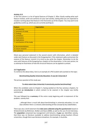 #%("
"
!
#L=W^W=V!/6]6!
?1!3E%!<7$43!/#*,21!74!:!*743!#<!3KP7/:*!<%:3,$%4!#<!6E:P3%$!I>!.<3%$!/*#4%*K!$%:'71+!&E:3!%:/E!
<%:3,$%!719#*9%4[!&$73%!#1%!4%13%1/%!i71!K#,$!#&1!&#$'4j[!43:371+!&E:3!K#,!:$%!%XP%/3%'!3#!
71/*,'%!71!&$7371+!:8#,3!3E:3!<%:3,$%!71!3E%!<71:*!&$73%W,P!#<!3E%!/E:P3%$>!d#,!2:K!&:13!3#!8%!
+,7'%'!8K!:!&$73%W,P[!&E7/E!K#,!:$%!/,$$%13*K!&#$071+!#1>!
!
(>;=X?>! &c<>L=;=WON!
->!?13$#',/37#1! !
5>!C,22:$K!#<!43,'K! !
B>!"71'71+4! !
G>!Q7273:37#14! !
I>!6#1/*,47#14! !
L>!?2P*7/:37#14! !
;>!/#13$78,37#1!#<!3E%!43,'K! !
!
(>!D%/#22%1':37#14! !
=>!",3,$%!$%4%:$/E! !
-N>!C,22:$K! !
!
6E%/0! K#,$! P%$4#1:*! 43:3%2%13! 71! 3E%! 4%/#1'! /#*,21! &73E! 71<#$2:37#1[! &E7/E! 74! '%3:7*%'!
,1'%$!%:/E!<%:3,$%!:4!'74/,44%'!71!3E%!<#$%+#71+!3%X3>!?<!3E%!43:3%2%13!:P3*K!4,22:$74%4!3E%!
%44%1/%!#<!3E%!<%:3,$%[!/#2273!73!3#!271'!:4!K#,!&$73%!3E%!/E:P3%$>!D%2%28%$!3#!'#!3E%!
4:2%!&73E!<%:3,$%4!#<!3E%!<#$%+#71+!<#,$!/E:P3%$4!#<!3E%!'744%$3:37#1>!?1!3E%!1%X3!4%/37#1[!*%3!
,4!:33%2P3!:1!7**,43$:37#1!#<!E#&!3E%!43$,/3,$:*!<%:3,$%4!/:1!8%!:PP*7%'!71!/#13%X3>!
!
!
/6]D!#<<QWL;=WON!
J#!$%71<#$/%!3E%!:8#9%!7'%:4[!E%$%!74!:1!%X:2P*%!#<!:!)EH!43,'%13!&E#!&#$0%'!#1!3E%!3#P7/!
!
[#'148%"`&'()V,%9&/:)]'&=#".&/:)O6,1%/&+'2)0)1%.#)R+")]'&=#".&/:)o)
!
JE%!P$72:$K!T,%437#1!#<!3E%!43,'K!&:4!
!
"O!P:;=!>c=>N=!RO>U!0NW^>?UW=V!B!LONULWOXUQV!<?;L=WU>!Y>NL:T;?MWNSe!
SE%1!3E%!/:1'7':3%!/:2%!3#!6E:P3%$!I[!E:971+!&#$0%'!#1!3E%!<#,$!P$%97#,4!/E:P3%$4[!E%!
P$%4%13%'! ;N! WN=?ORXL=WON! 71! &E7/E! /#13%13! 3#! 8%! /#9%$%'! 71! 3E%! /E:P3%$! &:4! 8$7%<*K!
4,22:$7e%'>!
!
JE74! &:4! <#**#&%'! 8K! ;! UXTT;?V! #<! 3E%! %137$%! 43,'K! 8%+71171+! &73E! $%W43:3%2%13! #<! 3E%!
P$#8*%2[!1:2%*K!3E:3!!
!
u:*3E#,+E!3E%$%!74!2,/E!3:*0!:8#,3!8%1/E2:$071+!71!,179%$473K!%',/:37#1[!73!74!1#3!
/*%:$!&E%3E%$!3E%$%!74!:!4E:$%'!,1'%$43:1'71+!#<!3E:3!/#1/%P3!8K!0%K!43:0%E#*'%$4>!
!
JE%$%!&:4!:*4#!:!8$7%<!43:3%2%13!3E:3!R;=;!P>?>!LOQQ>L=>R!XUWNS!=:>!dX>U=WONN;W?>!8:4%'!#1!
IN!8%1/E2:$04!8K!Z/c711#1[!S:*0%$!:1'!H:974!i5NNNj[!:4!&%**!:4!3E%!,4%!#<!#$:*!713%$97%&4>!
JE%! <O<XQ;=WON! /#2P$74%'! 3#P! 2:1:+%2%13! :1'! *%/3,$%$4>! #! S;<! &:4! 7'%137<7%'[! 1:2%*K[!
3E:3! 3E%$%! &:4! 1#! *73%$:3,$%! :9:7*:8*%! 3#! :''$%44! 8%1/E2:$071+! :2#1+! C#,3E%$1! .<$7/:1!
,179%$4737%4[!3E#,+E!3E%$%!&:4!*73%$:3,$%!%*4%&E%$%[!<#$!%X:2P*%[!71!.,43$:*7:>!
 