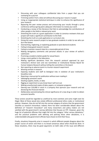 (#"
"
• H74/,4471+! &73E! K#,$! /#**%:+,%4! /#1<7'%137:*! ':3:! <$#2! :! P:P%$! 3E:3! K#,! :$%!
$%97%&71+!<#$!:!A#,$1:*!
• J$72271+!#,3*7%$4!<$#2!:!':3:!4%3!&73E#,3!'74/,4471+!K#,$!$%:4#14!71!P:P%$!
• `471+!:1!71:PP$#P$7:3%!43:37437/:*!3%/E17T,%!71!#$'%$!3#!%1E:1/%!3E%!47+17<7/:1/%!#<!
K#,$!$%4%:$/E!
• OKP:4471+! 3E%! P%%$! $%97%&! P$#/%44! :1'! :11#,1/71+! K#,$! $%4,*34! 3E$#,+E! :! P$%44!
/#1<%$%1/%!&73E#,3!+7971+!P%%$4!:'%T,:3%!71<#$2:37#1!3#!$%97%&!K#,$!&#$0!
• 6#1',/371+!:!$%97%&!#<!3E%!*73%$:3,$%!3E:3!<:7*4!3#!:/01#&*%'+%!3E%!/#13$78,37#14!#<!
#3E%$!P%#P*%!71!3E%!<7%*'!#$!$%*%9:13!P$7#$!&#$0!
• C3$%3/E71+!3E%!3$,3E!#1!:!+$:13!:PP*7/:37#1!71!#$'%$!3#!/#1971/%!$%97%&%$4!3E:3!K#,$!
P$#A%/3!&7**!2:0%!:!47+17<7/:13!/#13$78,37#1!3#!3E%!<7%*'!
• C3$%3/E71+!3E%!3$,3E!#1!:!A#8!:PP*7/:37#1!#$!/,$$7/,*,2!973:!
• ]7971+!3E%!4:2%!$%4%:$/E!P$#A%/3!3#!3&#!+$:',:3%!43,'%134!71!#$'%$!3#!4%%!&E#!/:1!
'#!73!3E%!<:43%43!
• @9%$&#$071+[!1%+*%/371+[!#$!%XP*#7371+!+$:',:3%!#$!P#43W'#/3#$:*!43,'%134!
• ":7*71+!3#!0%%P!+##'!$%4%:$/E!$%/#$'4!
• ":7*71+!3#!2:713:71!$%4%:$/E!':3:!<#$!:!$%:4#1:8*%!P%$7#'!#<!372%!
• Z:071+! '%$#+:3#$K! /#22%134! :1'! P%$4#1:*! :33:/04! 71! K#,$! $%97%&! #<! :,3E#$s4!
4,827447#1!
• )$#27471+!:!43,'%13!:!8%33%$!+$:'%!<#$!4%X,:*!<:9#$4!
• `471+!:!$:/743!%P73E%3!71!3E%!*:8#$:3#$K!
• Z:071+! 47+17<7/:13! '%97:37#14! <$#2! 3E%! $%4%:$/E! P$#3#/#*! :PP$#9%'! 8K! K#,$!
714373,37#1s4! .172:*! 6:$%! :1'! `4%! 6#22733%%! #$! ?14373,37#1:*! D%97%&! O#:$'! <#$!
Y,2:1!C,8A%/34!D%4%:$/E!&73E#,3!3%**71+!3E%!/#22733%%!#$!3E%!8#:$'!
• _#3!$%P#$371+!:1!:'9%$4%!%9%13!71!:!E,2:1!$%4%:$/E!%XP%$72%13!
• S:4371+!:172:*4!71!$%4%:$/E!
• FXP#471+! 43,'%134! :1'! 43:<<! 3#! 87#*#+7/:*! $7404! 71! 97#*:37#1! #<! K#,$! 714373,37#1s4!
87#4:<%3K!$,*%4!
• D%A%/371+!:!2:1,4/$7P3!<#$!P,8*7/:37#1!&73E#,3!%9%1!$%:'71+!73!
• C:8#3:+71+!4#2%#1%s4!&#$0!
• C3%:*71+!4,PP*7%4[!8##04[!#$!':3:!
• D7++71+!:1!%XP%$72%13!4#!K#,!01#&!E#&!73!&7**!3,$1!#,3!
• Z:071+!,1:,3E#$7e%'!/#P7%4!#<!':3:[!P:P%$4[!#$!/#2P,3%$!P$#+$:24!
• @&171+!#9%$!y-N[NNN!71!43#/0!71!:!/#2P:1K!3E:3!4P#14#$4!K#,$!$%4%:$/E!:1'!1#3!
'74/*#471+!3E74!<71:1/7:*!713%$%43!
• H%*78%$:3%*K!#9%$%4372:371+!3E%!/*717/:*!47+17<7/:1/%!#<!:!1%&!'$,+!71!#$'%$!3#!#83:71!
%/#1#27/!8%1%<734!
JE%4%!:/37#14!&#,*'!8%!$%+:$'%'!:4!,1%3E7/:*!8K!2#43!4/7%137434!:1'!4#2%!27+E3!%9%1!8%!
7**%+:*>!Z#43!#<!3E%4%!&#,*'!:*4#!97#*:3%!'7<<%$%13!P$#<%447#1:*!%3E7/4!/#'%4!#$!714373,37#1:*!
P#*7/7%4>!Y#&%9%$[!3E%K!'#!1#3!<:**!713#!3E%!1:$$#&!/:3%+#$K!#<!:/37#14!3E:3!3E%!+#9%$12%13!
/*:447<7%4! :4! $%4%:$/E! 274/#1',/3>! ?1'%%'[! 3E%$%! E:4! 8%%1! /#147'%$:8*%! '%8:3%! :8#,3! 3E%!
'%<71737#1! #<! v$%4%:$/E! 274/#1',/3v! :1'! 2:1K! $%4%:$/E%$4! :1'! P#*7/K! 2:0%$4! :$%! 1#3!
4:374<7%'!&73E!3E%!+#9%$12%13s4!1:$$#&!'%<71737#1!3E:3!<#/,4%4!#1!"")>!Y#&%9%$[!+79%1!3E%!
E,+%!*743!#<!P#3%137:*!#<<%14%4!3E:3!27+E3!<:**!713#!3E%!/:3%+#$K!v#3E%$!4%$7#,4!'%97:37#14[v!
:1'! 3E%! P$:/37/:*! P$#8*%24! &73E! '%<7171+! :1'! P#*7/71+! 3E%4%! #3E%$! '%97:37#14[! 73! 74!
,1'%$43:1':8*%!&EK!+#9%$12%13!#<<7/7:*4!E:9%!/E#4%1!3#!*7273!3E%7$!<#/,4>!
"71:**K[!473,:37#14!<$%T,%13*K!:$74%!71!$%4%:$/E!71!&E7/E!'7<<%$%13!P%#P*%!'74:+$%%!:8#,3!3E%!
P$#P%$! /#,$4%! #<! :/37#1! :1'! 3E%$%! 74! 1#! 8$#:'! /#14%14,4! :8#,3! &E:3! 4E#,*'! 8%! '#1%>! ?1!
3E%4%! 473,:37#14[! 3E%$%! 2:K! 8%! +##'! :$+,2%134! #1! 8#3E! 47'%4! #<! 3E%! 744,%! :1'! '7<<%$%13!
 