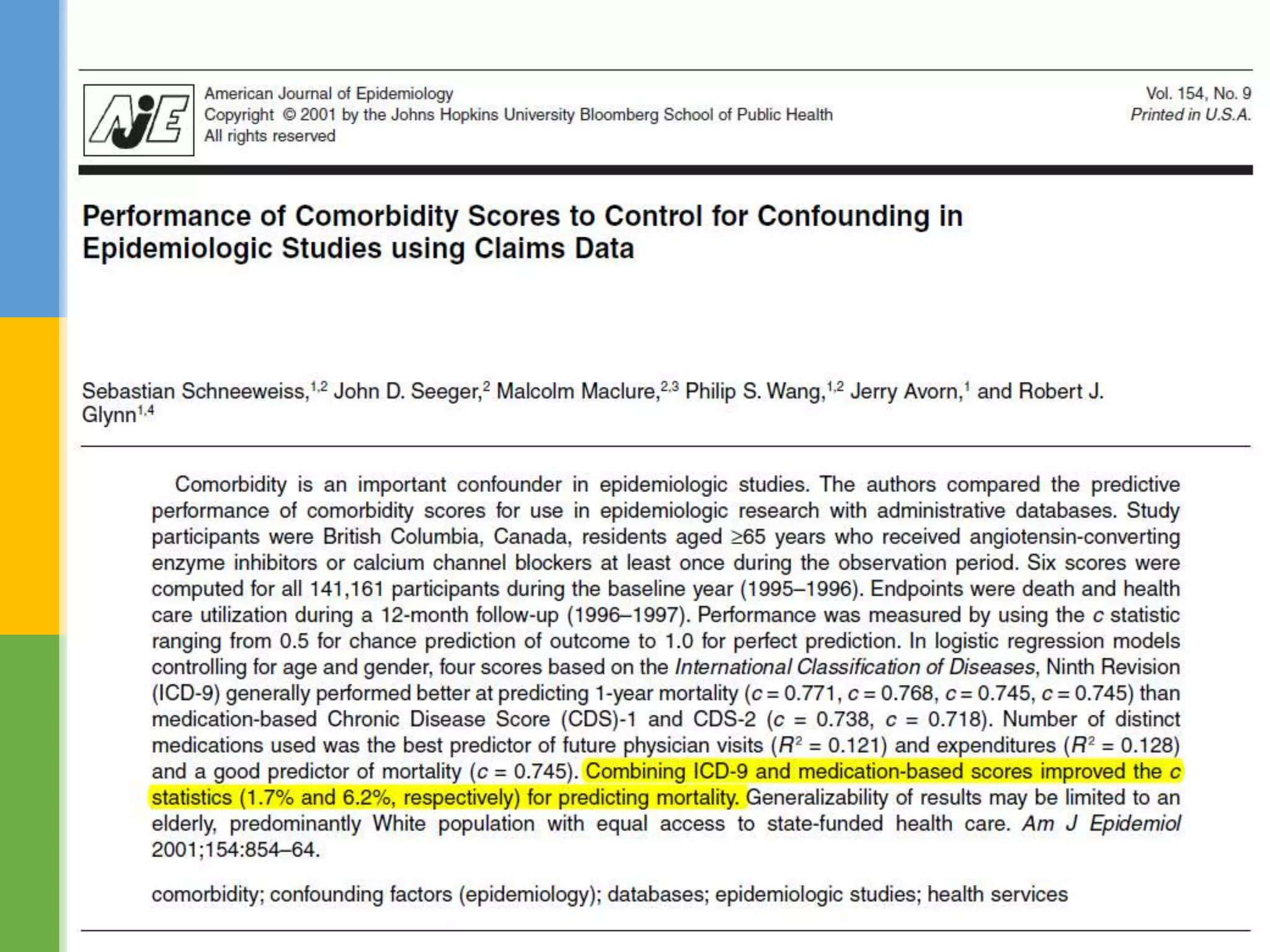 Including CCS and CDS improves
Confounding Control
18
 