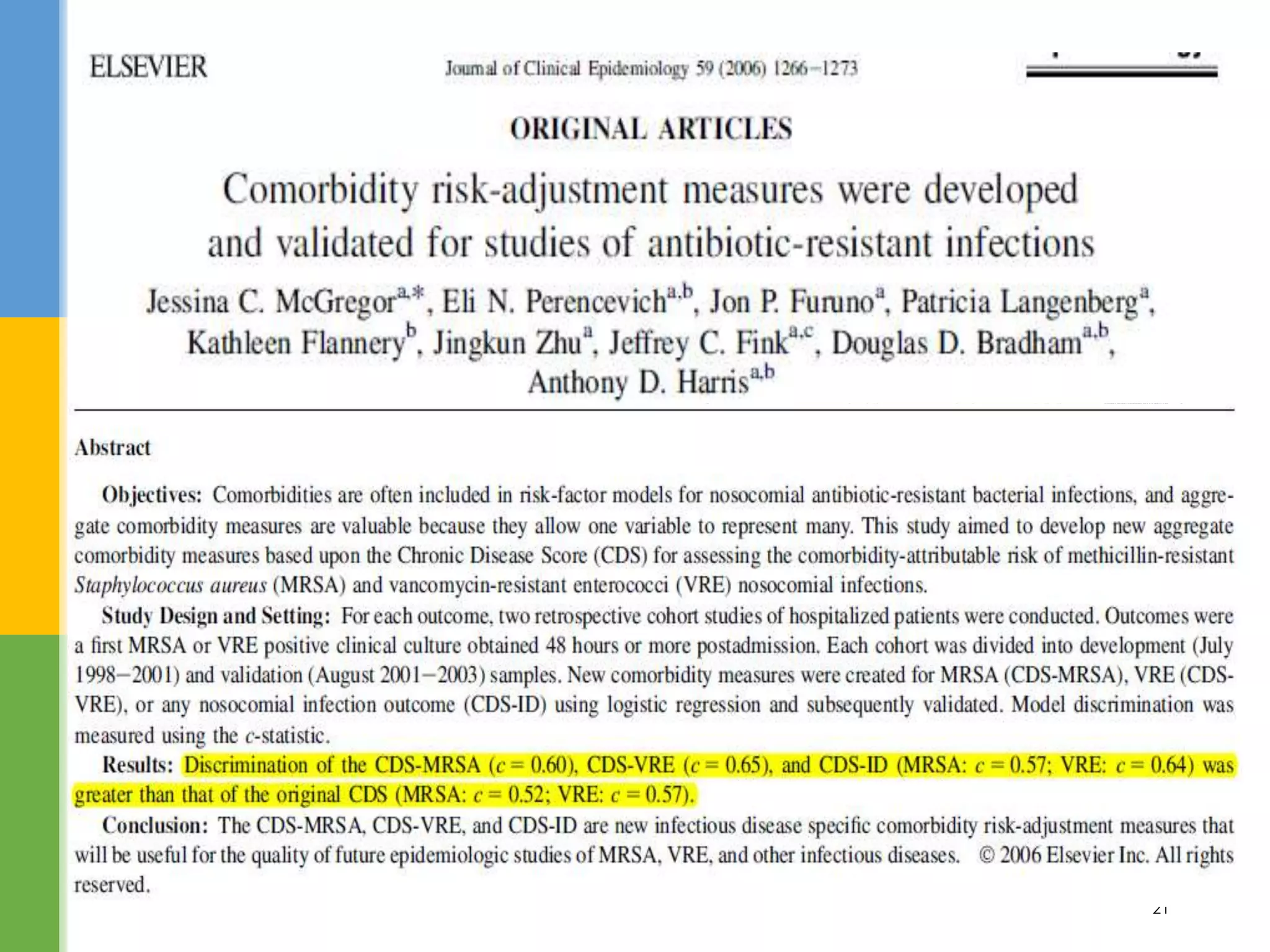 Including CCS and CDS improves
Confounding Control
21
 