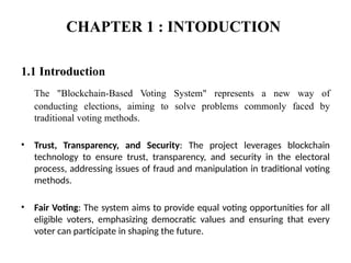 Dissertation ppt on BLOCKCHAIN BASED ONLINE VOTING SYSTEM | PPTX