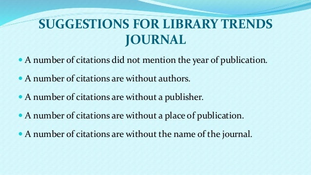Citation Trends in Library &amp; Information Science