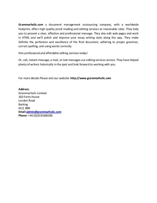 Dissertation proofreading service london