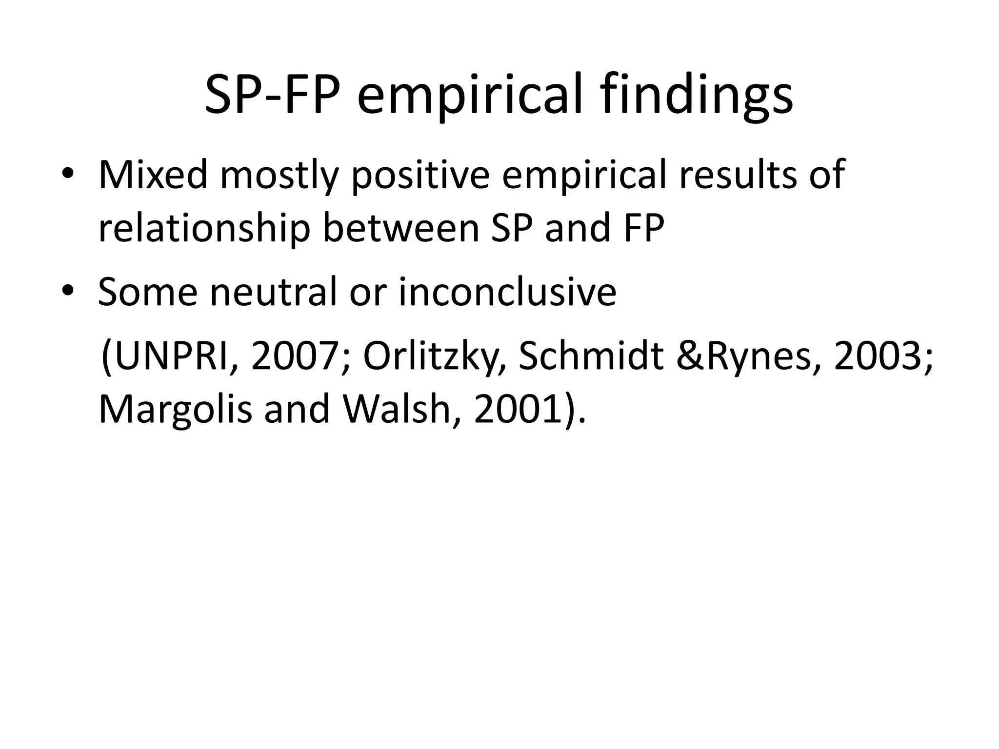 Added cost of SRI screening detracts from the excess return on the fund.  Vice vs. Religious vs. Traditional SRIVice funds  Recession resistant ? Less risky? More consistent returns?More risky?  Higher returns?Religious funds a smaller universe of stocks-more risky?Stock portfolio subject to less industry risk-more consistent returns?