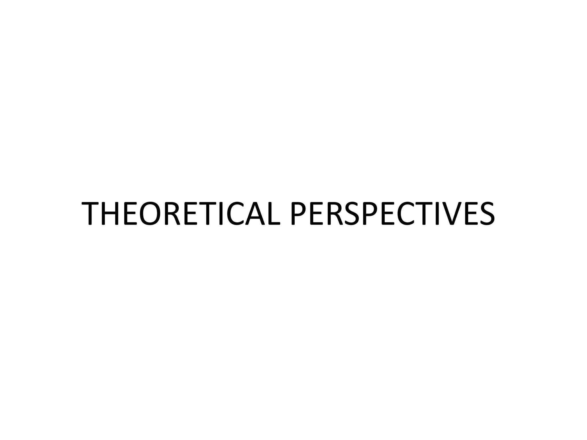 Theoretical Perspectives